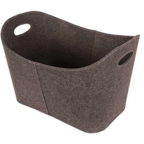 HS FLAMINGO Koš na dřevo plstěný velký, šedý HSF15-088