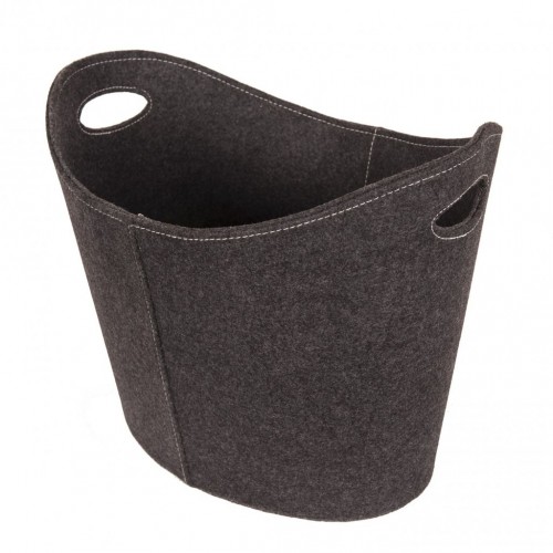 HS FLAMINGO Koš na dřevo plstěný oválný, šedý HSF15-087