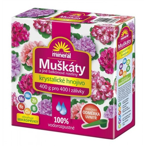 FORESTINA Mineral Krystalické hnojivo na muškáty a balkonové rostliny 400g 1201003