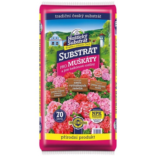 Hoštický substrát pro muškáty 70l