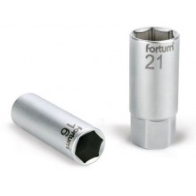 FORTUM hlavice nástrčná na zapalovací svíčky, 1/2", 21mm, L 65mm 4700904