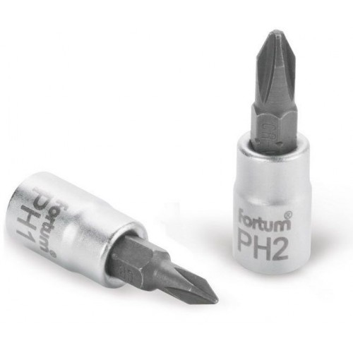 FORTUM hlavice zástrčná šroubovák, 1/4", PH 3, L 37mm 4701813 FORTUM hlavice zástrčná šroubovák, 1/4", PH 3, L 37mm 4701813