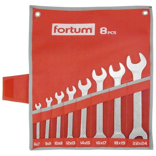 FORTUM klíče ploché, sada 8ks, 6-24mm, 61CrV5 4730104 FORTUM klíče ploché, sada 8ks, 6-24mm, 61CrV5 4730104
