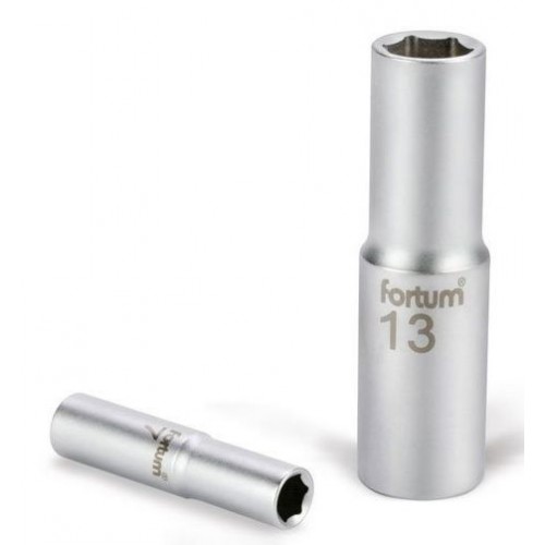 FORTUM hlavice nástrčná prodloužená 1/4", 13 mm, L 50mm 4701526