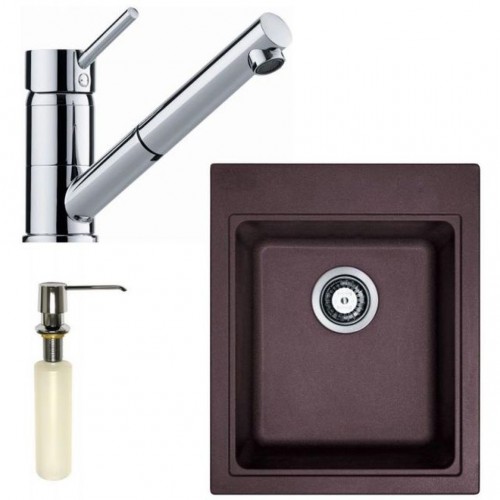 Franke SET G92 (dřez KSG 218 hnědý+baterie FC 7486.031+dávkovač saponátu) 114.0438.639
