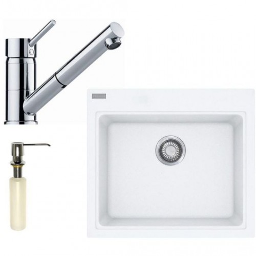 FRANKE SET G94 (dřez KSG 238 bílý+baterie FC 7486.031+dávkovač saponátu) 114.0438.681