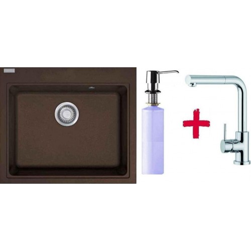 Franke SET G36 dřez KSG 238.070 hnědá + dřezová baterie FN 0147 + dávkovač saponátu FD 300