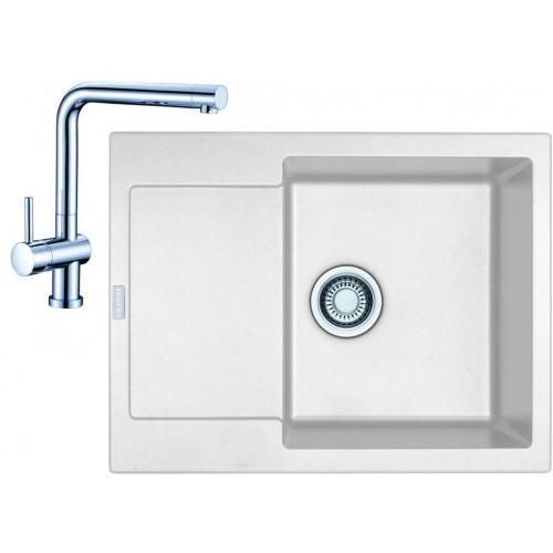 Franke SET G7 granitový dřez MRG 611-62 bílá led + baterie Samoa chrom 114.0120.339