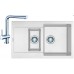 Franke SET G11 granitový dřez MRG 651-78 bílý led + baterie Samoa chrom 114.0253.339
