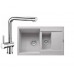 FRANKE SET G11 granitový dřez MRG 651-78 stříbrný + baterie Samoa chrom 114.0253.343