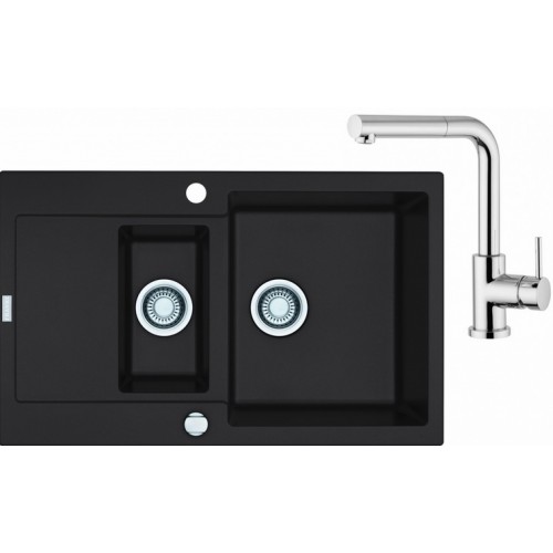 Franke SET G12 granitový dřez MRG 651-78 onyx + baterie FN 0147 chrom 114.0253.350 Franke SET G12 granitový dřez MRG 651-78 onyx + baterie FN 0147 chrom 114.0253.350