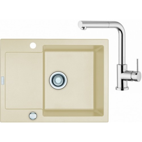 Franke SET G8 granitový dřez MRG 611-62 vanilka + baterie FN 0147 chrom 114.0323.730