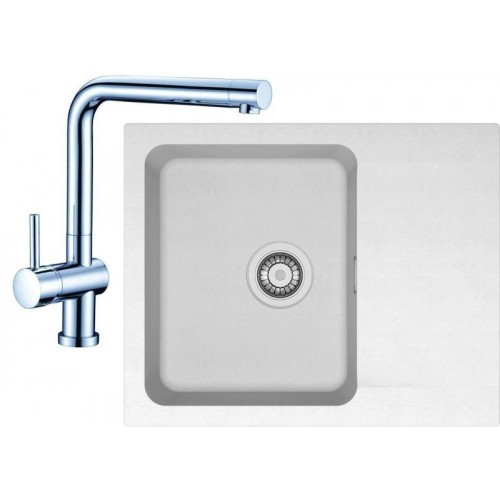 Franke SET T23 tectonitový dřez OID 611-62 bílý + baterie Samoa 114.0323.789