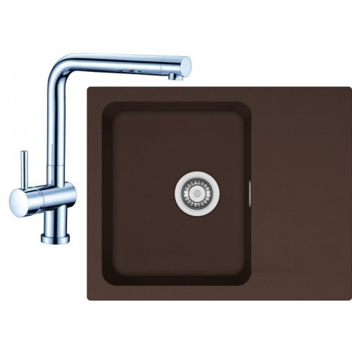 FRANKE SET T23 tectonitový dřez OID 611-62 hnědý + baterie Samoa chrom 114.0323.793 FRANKE SET T23 tectonitový dřez OID 611-62 hnědý + baterie Samoa chrom 114.0323.793
