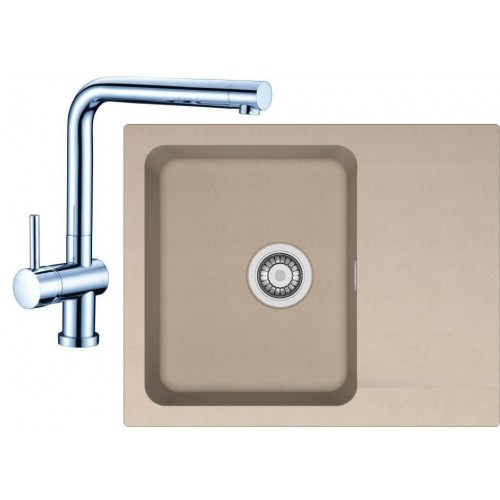 Franke SET T23 tectonitový dřez OID 611-62 kávový + baterie Samoa chrom 114.0323.794