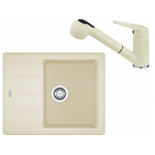 Franke SET G55 granitový dřez BFG 611-62 vanilka + baterie FC 9547 vanilka 114.0323.824