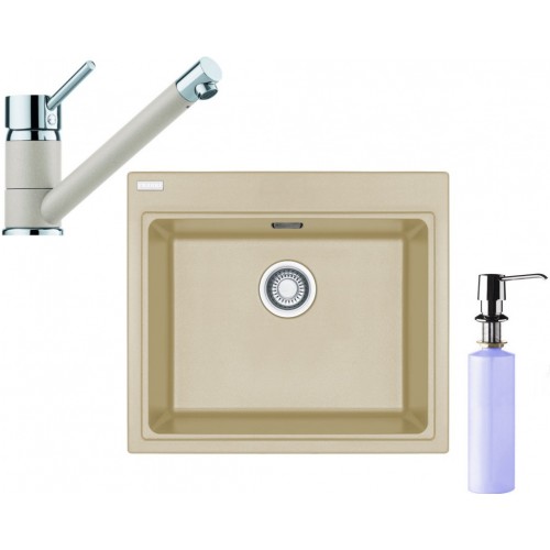 Franke SET G63 granitový dřez KSG 238 sahara+baterie FC 7477 sahara+dávkovač FD 300