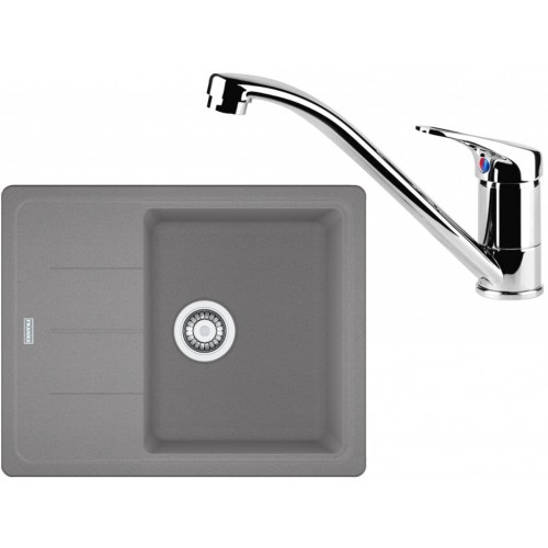 Franke SET G65 granitový dřez BFG 611-62 šedý kámen + baterie FC 1839 chrom 114.0365.139