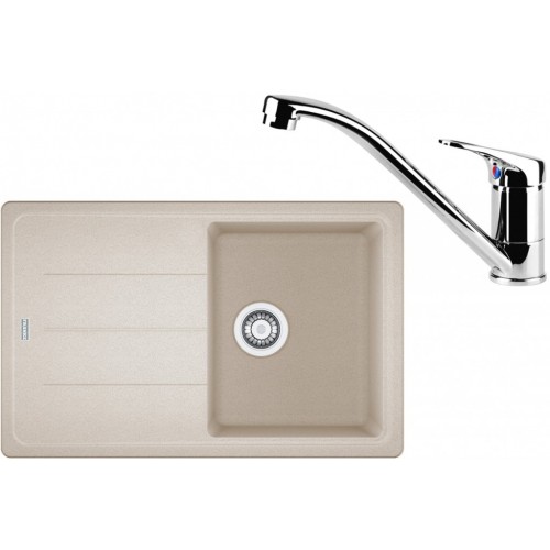 Franke SET G67 granitový dřez BFG 611-78 sahara + baterie FC 1839 chrom 114.0365.155