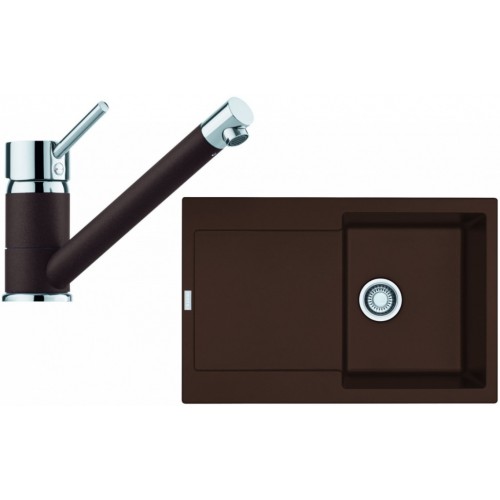 Franke SET G71 granitový dřez MRG 611 tmavě hnědá+baterie FC 7477 tmavě hnědá 114.0365.278