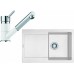 Franke SET G72 granitový dřez MRG 611 bílá led+baterie FC 7486 bílá led 114.0365.281