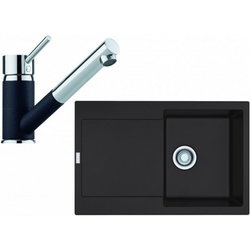 Franke SET G72 granitový dřez MRG 611 onyx + baterie FC 7486 onyx 114.0365.282