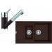 Franke SET G74 granitový dřez MRG 651-78 tmavě hnědá+baterie FG 7486 tmavě hnědá 114.0365.409