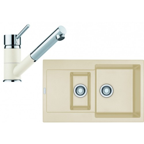 Franke SET G74 granitový dřez MRG 651-78 vanilka+baterie FG 7486 vanilka 114.0365.410