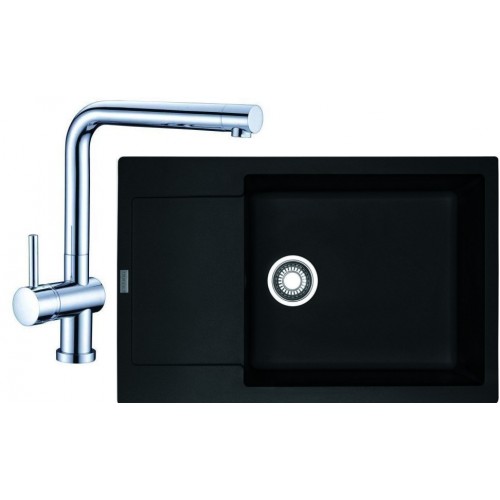 Franke SET G75 granitový dřez MRG 611-78 BB onyx + baterie Samoa chrom 114.0365.425