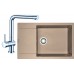 Franke SET G75 granitový dřez MRG 611-78 BB pískový melír + baterie Samoa chrom 114.0365.426