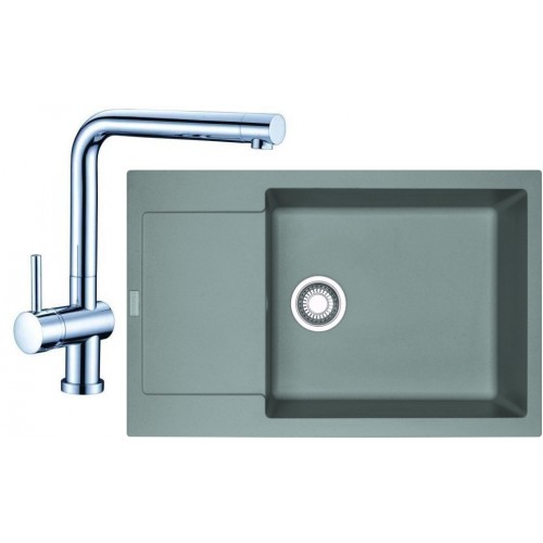 Franke SET G75 granitový dřez MRG 611-78 BB šedý kámen + baterie Samoa chrom 114.0365.430