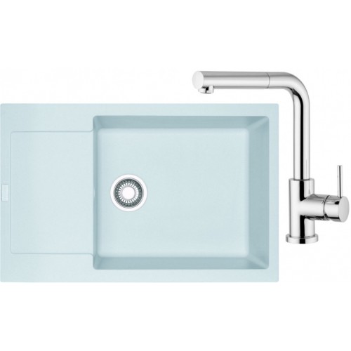 Franke SET G76 granitový dřez MRG 611-78 BB bílý led+baterie FN 0147 chrom 114.0365.637