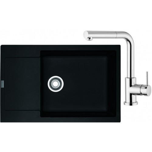 Franke SET G76 granitový dřez MRG 611-78 BB onyx+baterie FN 0147 chrom 114.0365.638