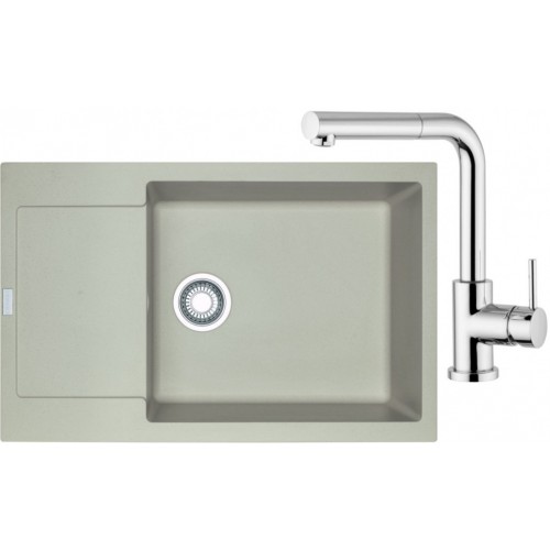 Franke SET G76 granitový dřez MRG 611-78 BB sahara+baterie FN 0147 chrom 114.0365.681