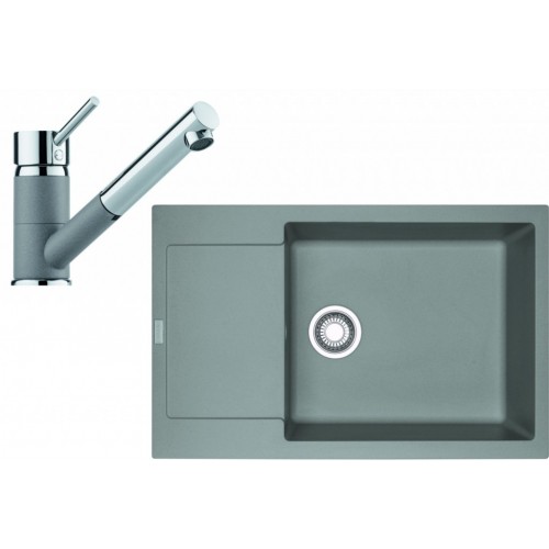 Franke SET G78 granitový dřez MRG 611-78 BB šedá skála+baterie FC 7486 šedá skála 114.0365.713