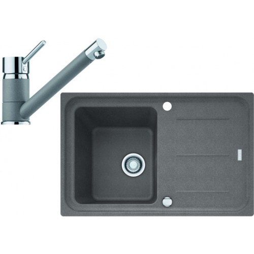 FRANKE SET G79 granitový dřez IMG 611-78 šedý kámen+baterie FC 7477 šedý kámen 114.0365.721