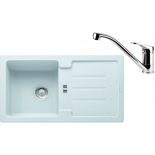 Franke SET G81 granitový dřez STG 614-78 bílá led + baterie FC 1839 chrom 114.0365.735