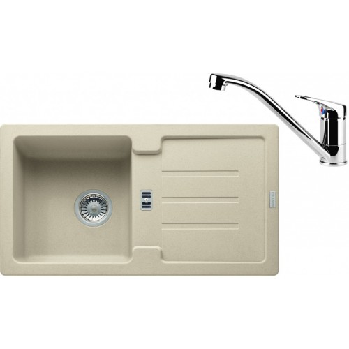 Franke SET G81 granitový dřez STG 614-78 pískový melír + baterie FC 1839 chrom 114.0365.737 Franke SET G81 granitový dřez STG 614-78 pískový melír + baterie FC 1839 chrom 114.0365.737