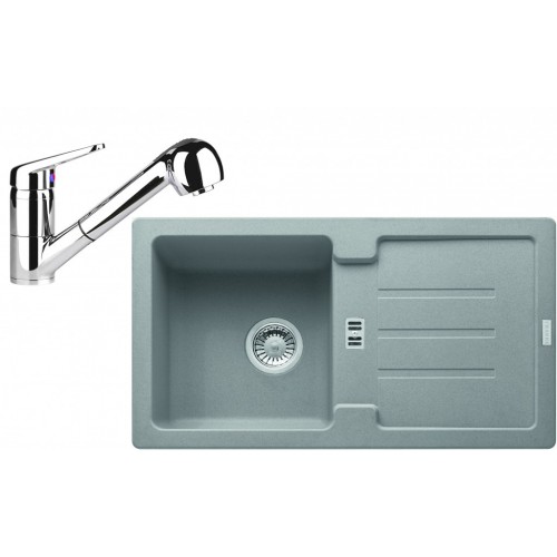 Franke SET G82 granitový dřez STG 614-78 šedý kámen+baterie FC 9547 chrom 114.0365.749