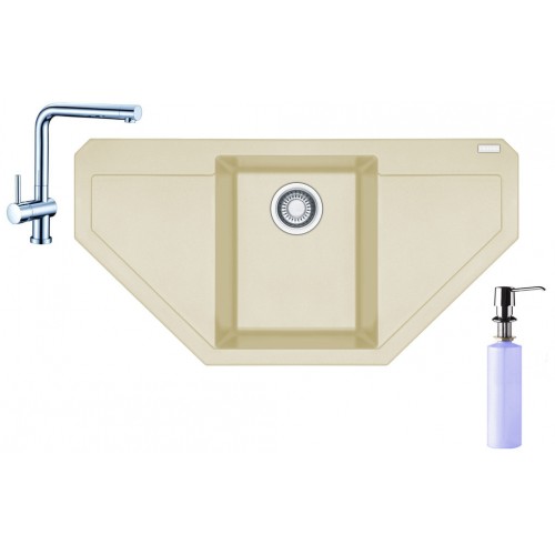 Franke SET G85 granitový dřez MRG 612 E vanilka+baterie Samoa+dávkovač FD 300 Franke SET G85 granitový dřez MRG 612 E vanilka+baterie Samoa+dávkovač FD 300