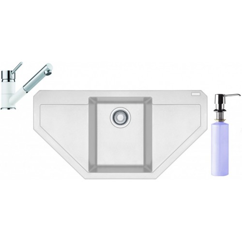 Franke SET G88 granitový dřez MRG 612 E bílá led + baterie FC 7486 bílá led + dávkovač FD 300