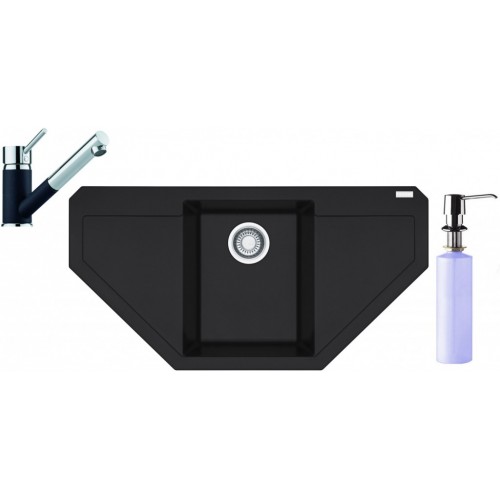 Franke SET G88 granitový dřez MRG 612 E onyx + baterie FC 7486 onyx + dávkovač FD 300