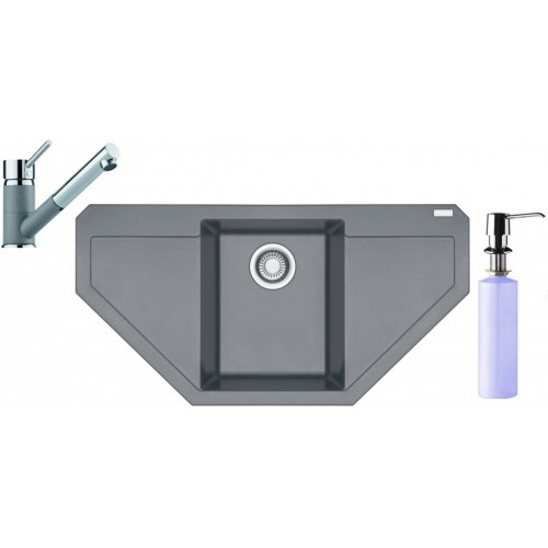 Franke SET G88 granitový dřez MRG 612 E šedý kámen+baterie FC 7486+dávkovač FD 300 Franke SET G88 granitový dřez MRG 612 E šedý kámen+baterie FC 7486+dávkovač FD 300