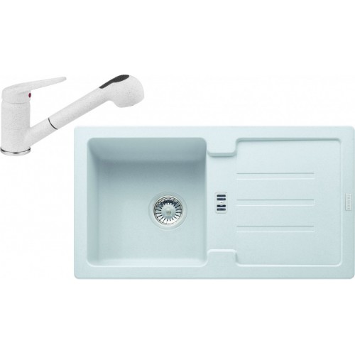 Franke SET G90 granitový dřez STG 614-78 bílá led +baterie FC 9547 bílá led 114.0366.010