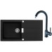 Franke SET T27 tectonitový dřez SID 611 černý + baterie FP 9900 černá 114.0366.033