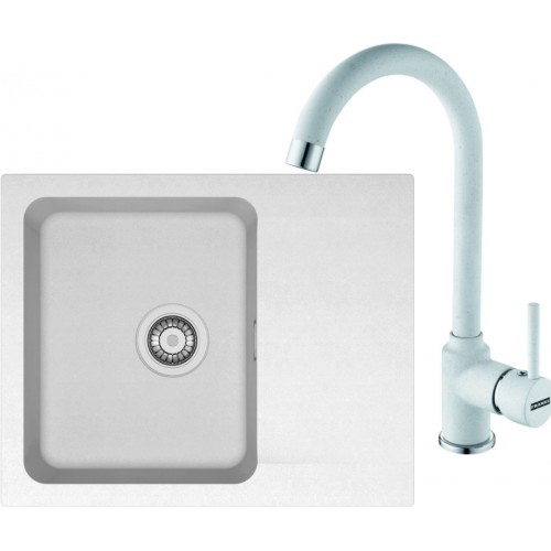 Franke SET T29 tectonitový dřez OID 611-62 bílý + baterie FP 9400 bílá 114.0366.036