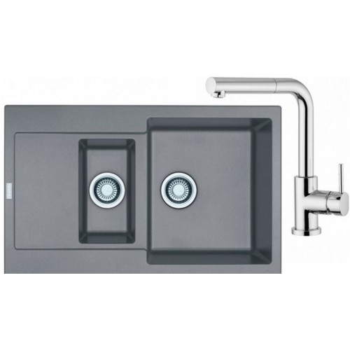 Franke SET G12 granitový dřez MRG 651-78 šedý kámen + baterie chrom FN 0147 114.0253.368 Franke SET G12 granitový dřez MRG 651-78 šedý kámen + baterie chrom FN 0147 114.0253.368