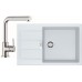 Franke SET T55 tectonitový dřez SID 611-78/45 BB bílá + baterie FN 0147.031 chrom