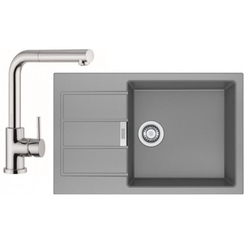 Franke SET T55 tectonitový dřez SID 611-78/45 BB šedá + baterie FN 0147.031 chrom
