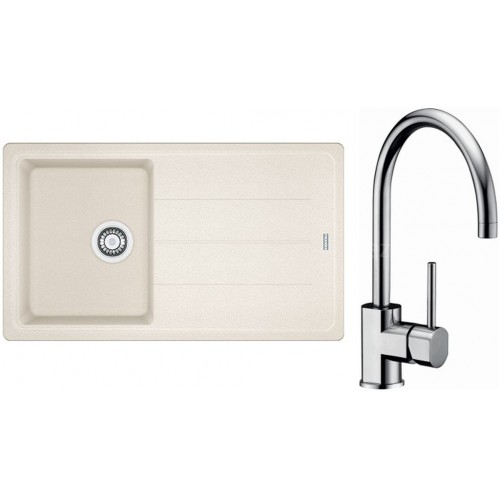 Franke SET G128 granitový dřez BFG 611-86 vanilka + baterie FC 650.031 chrom